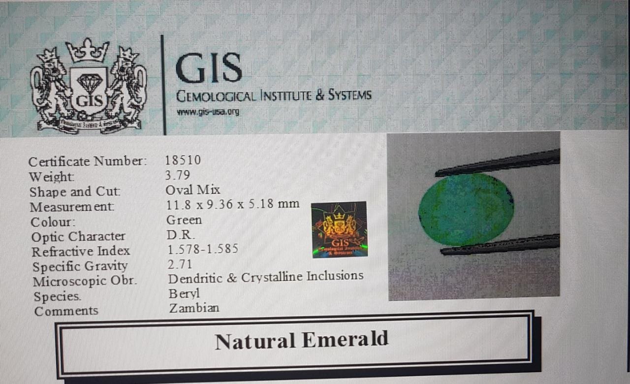 EMR7635 4 Emerald 3.79 Ct.