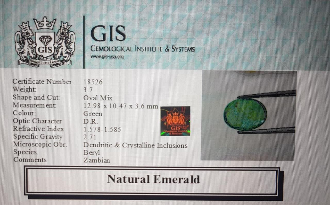 EMR7651 4 Emerald 3.7 Ct.