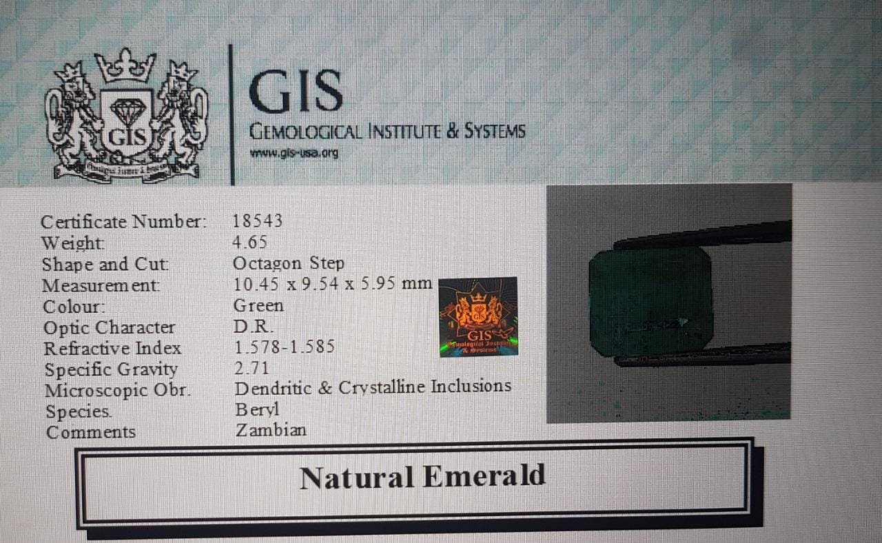 EMR7668 4 Emerald 4.65 Ct.