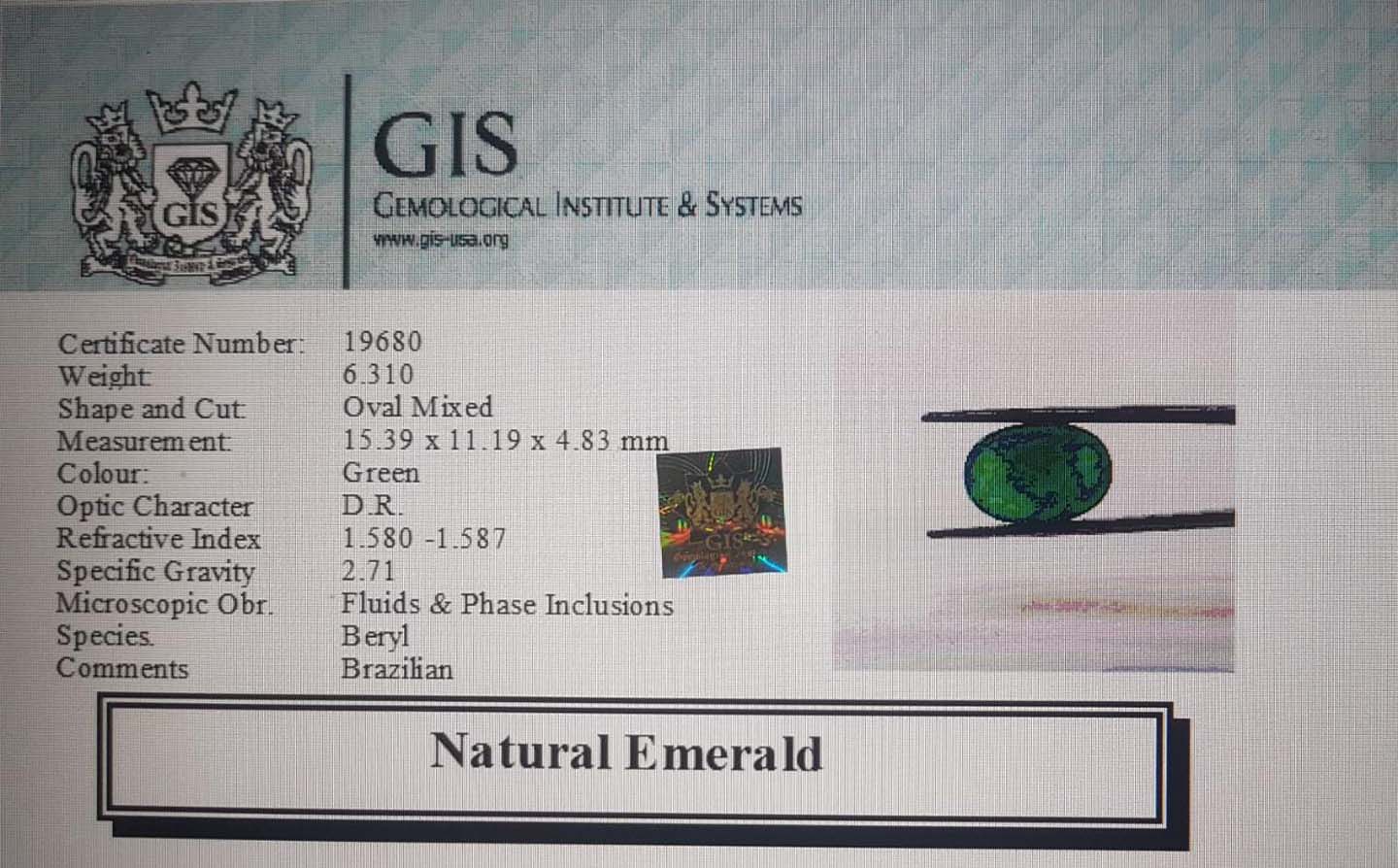 Emerald 6.31 Ct.