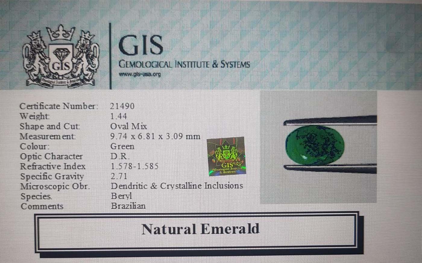 EMR8421 4 Emerald 1.44 Ct.
