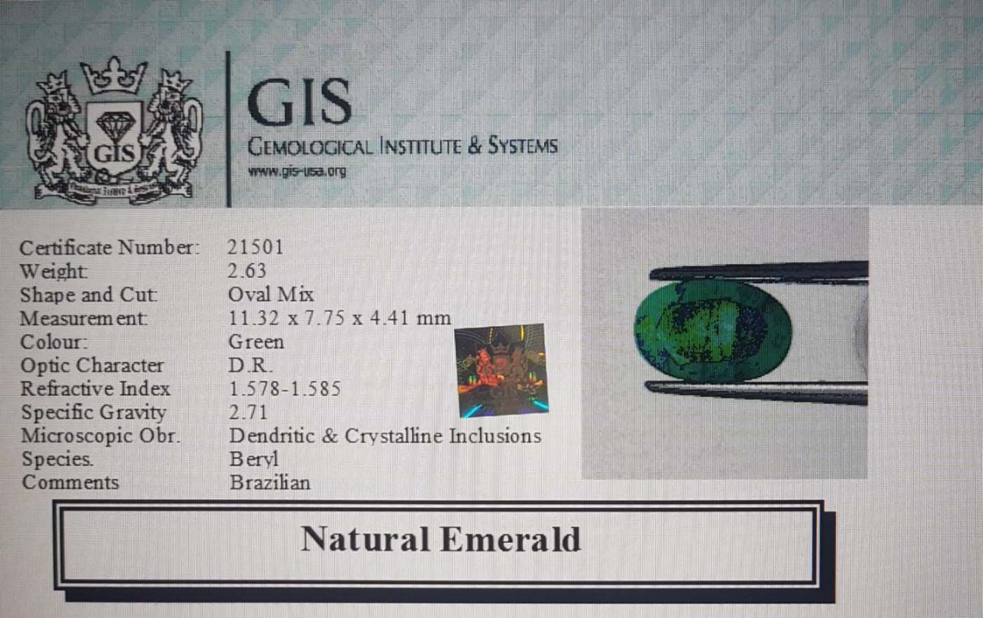 EMR8432 4 Emerald 2.63 Ct.