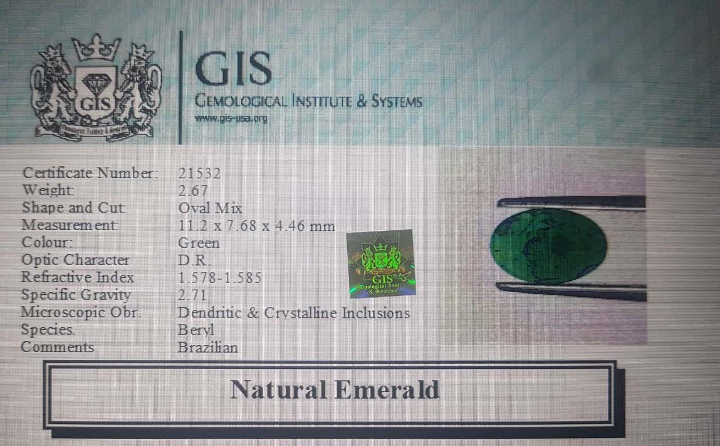 EMR8463 4 Emerald 2.67 Ct.