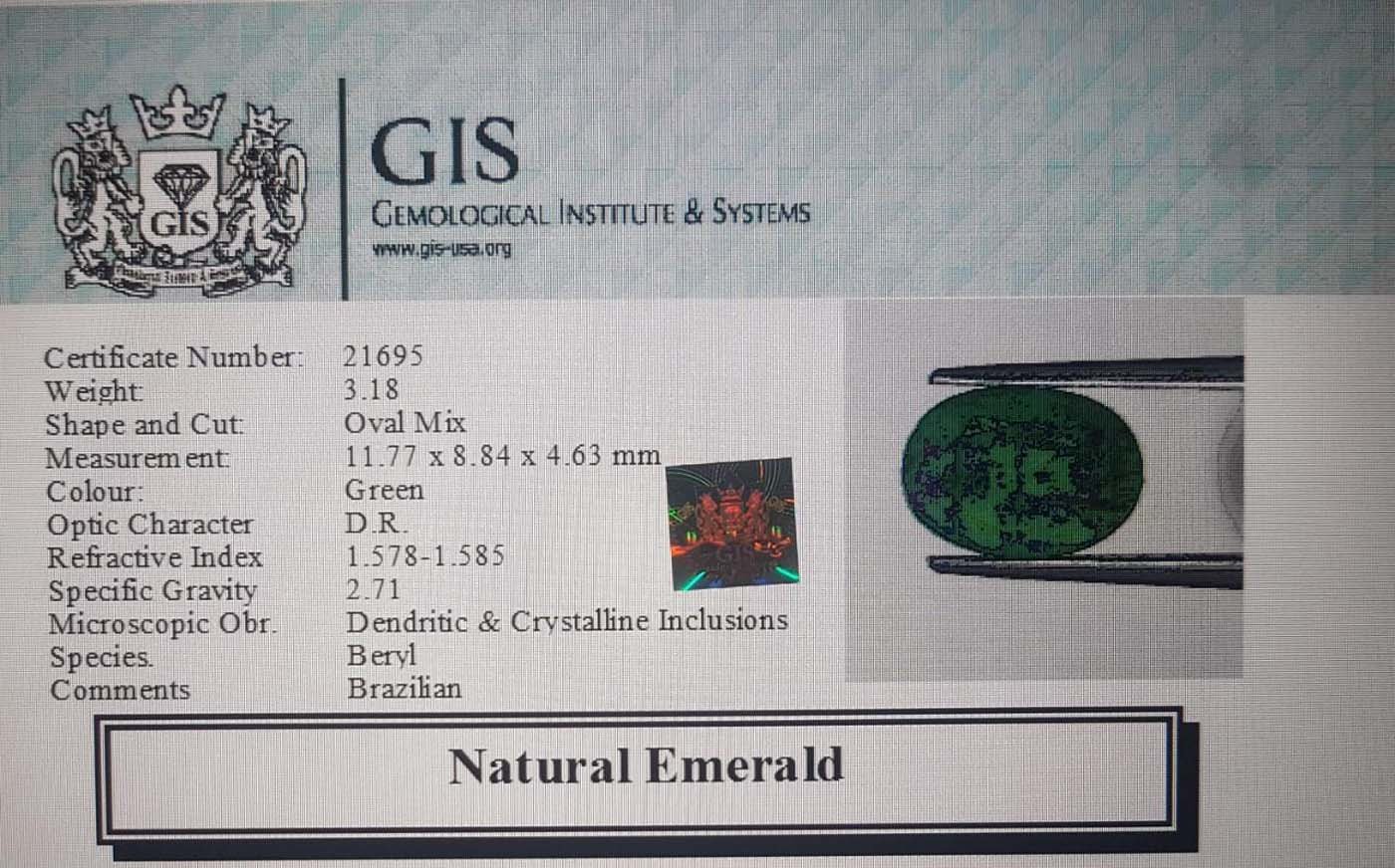 EMR8744 4 Emerald 3.18 Ct.
