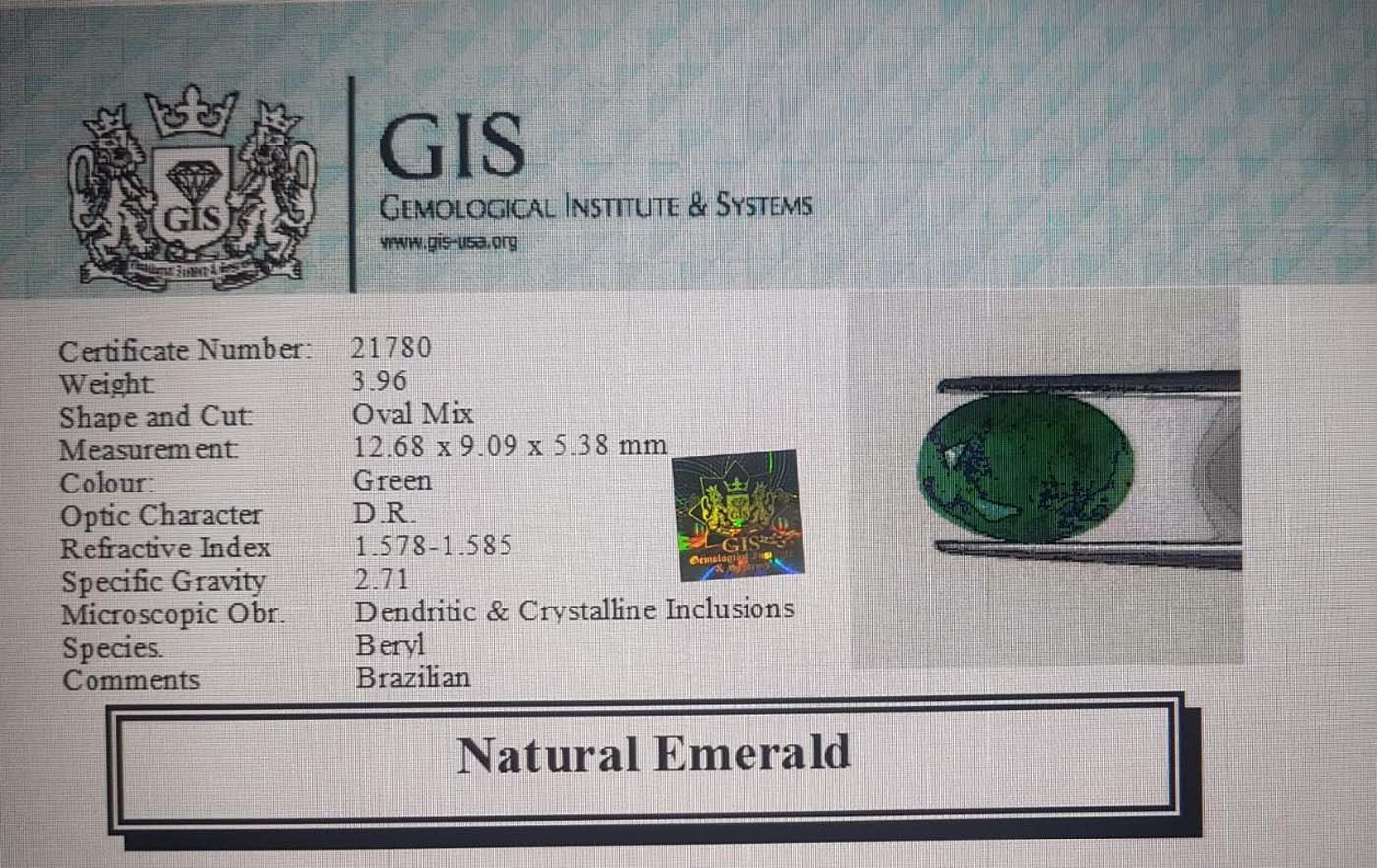 EMR8829 4 Emerald 3.96 Ct.
