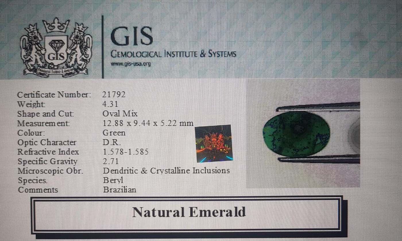 EMR8841 4 Emerald 4.31 Ct.