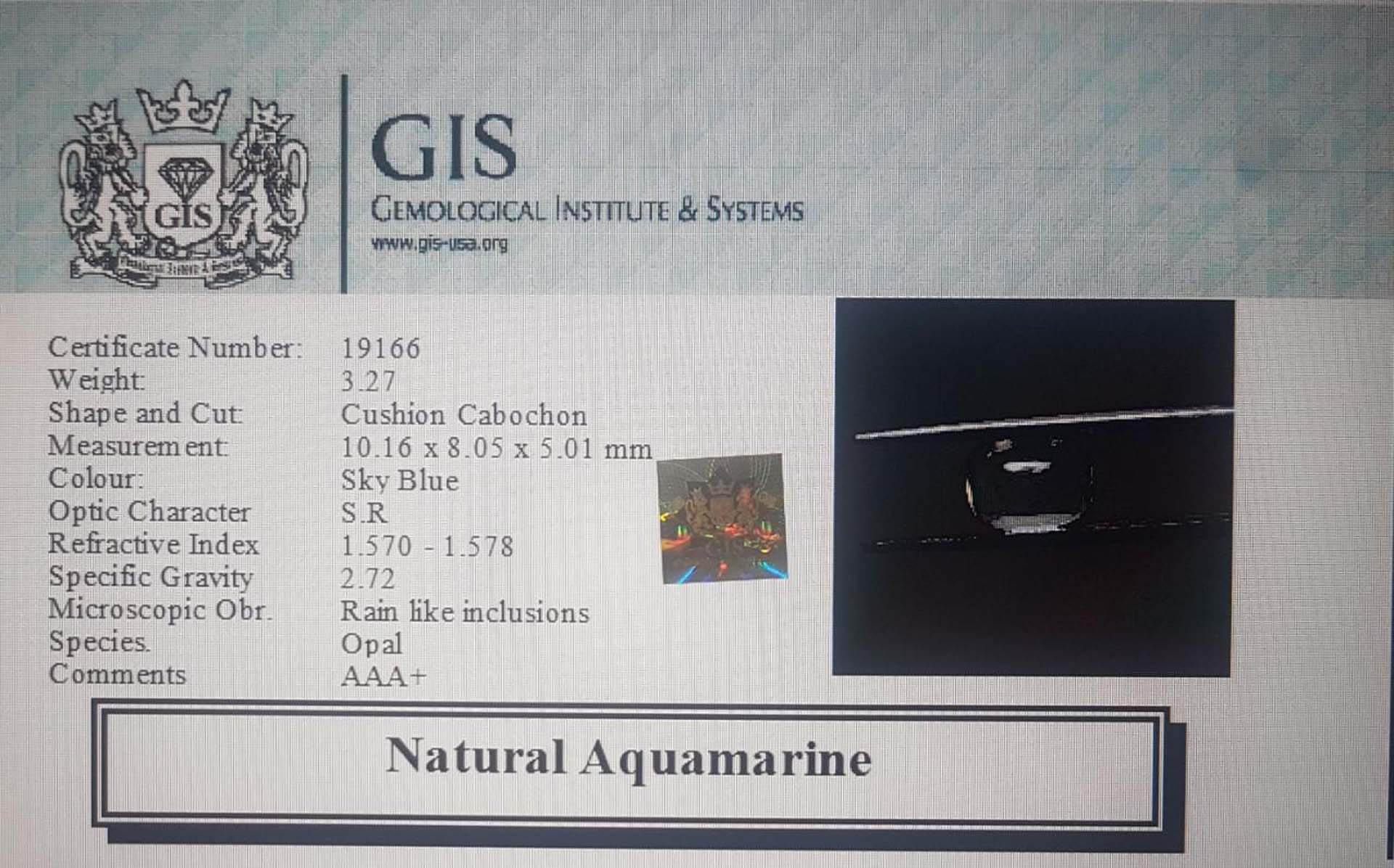 Aquamarine 3.27 Ct.