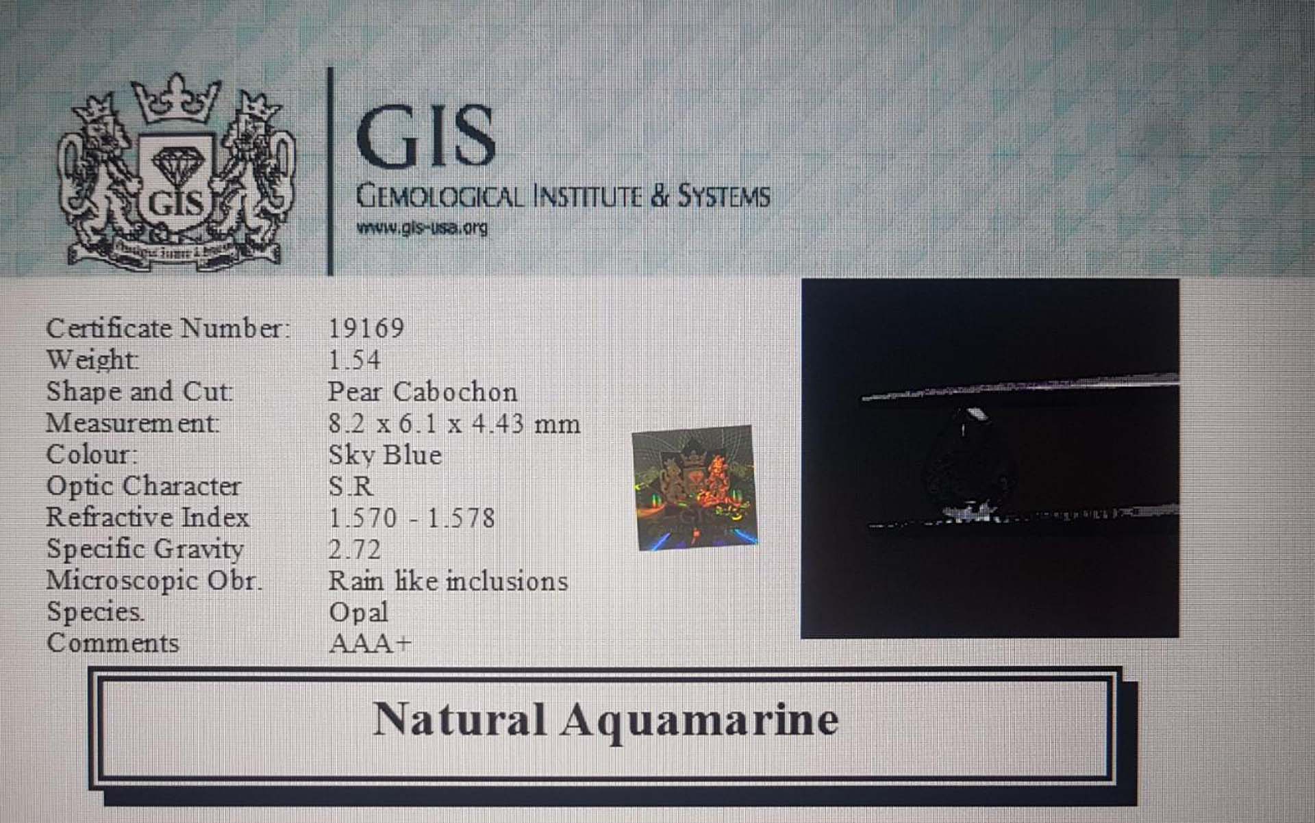 Aquamarine 1.54 Ct.
