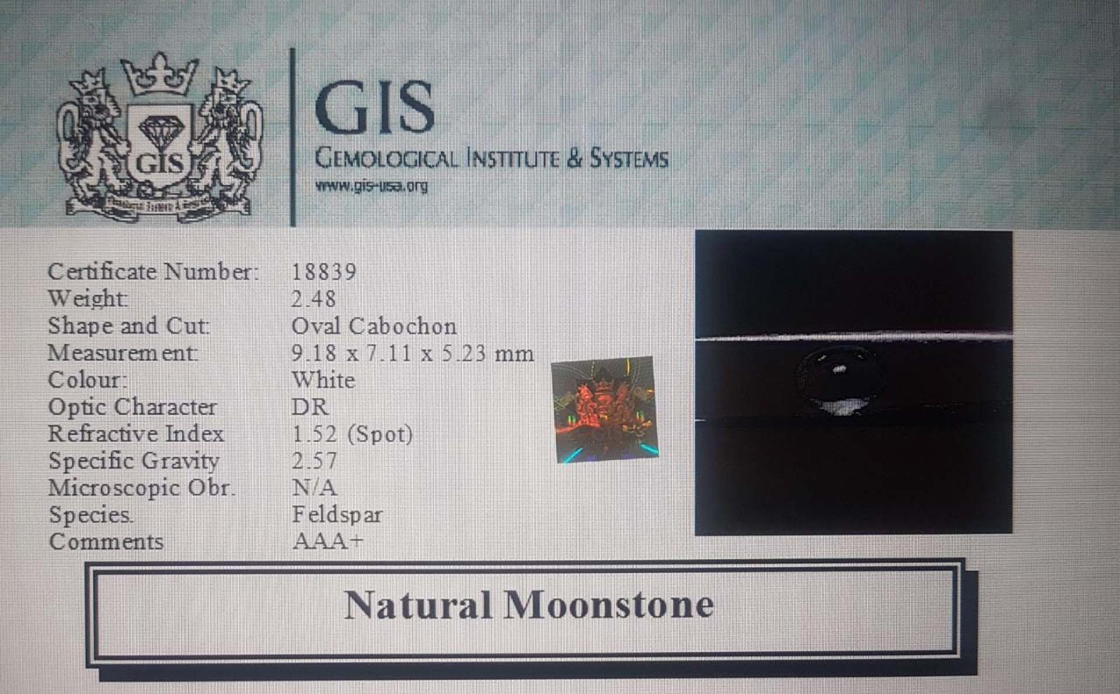NMS745 4 Moonstone 2.48 Ct.