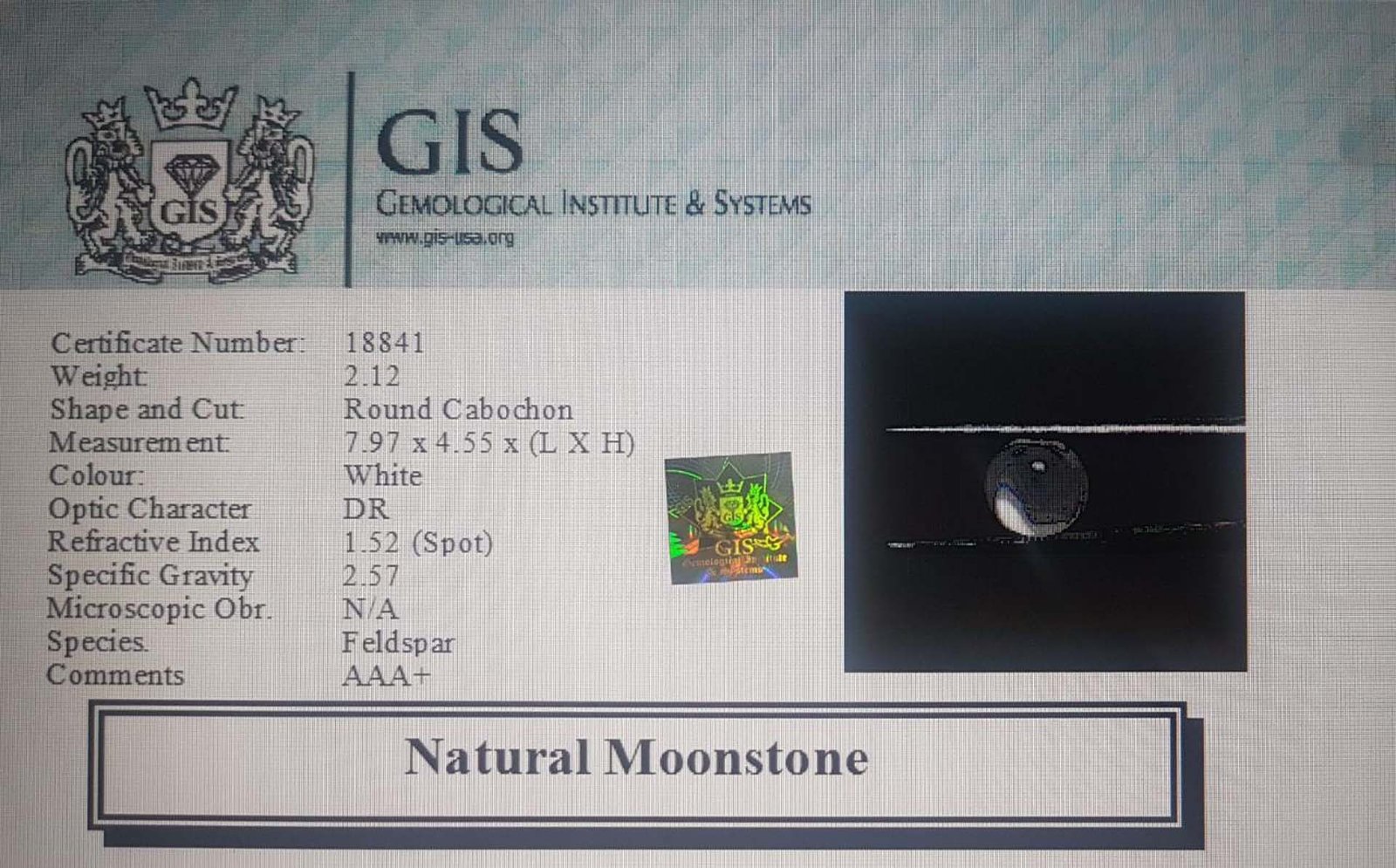 NMS747 4 Moonstone 2.12 Ct.