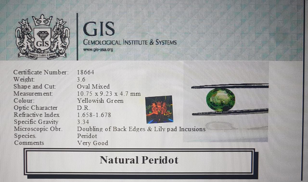NPD101 4 Peridot 3.6 Ct.