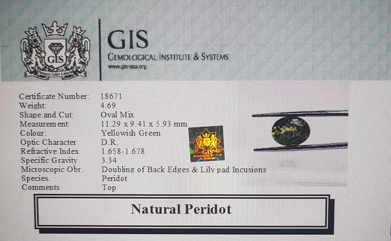 NPD108 4 Peridot 4.69 Ct.