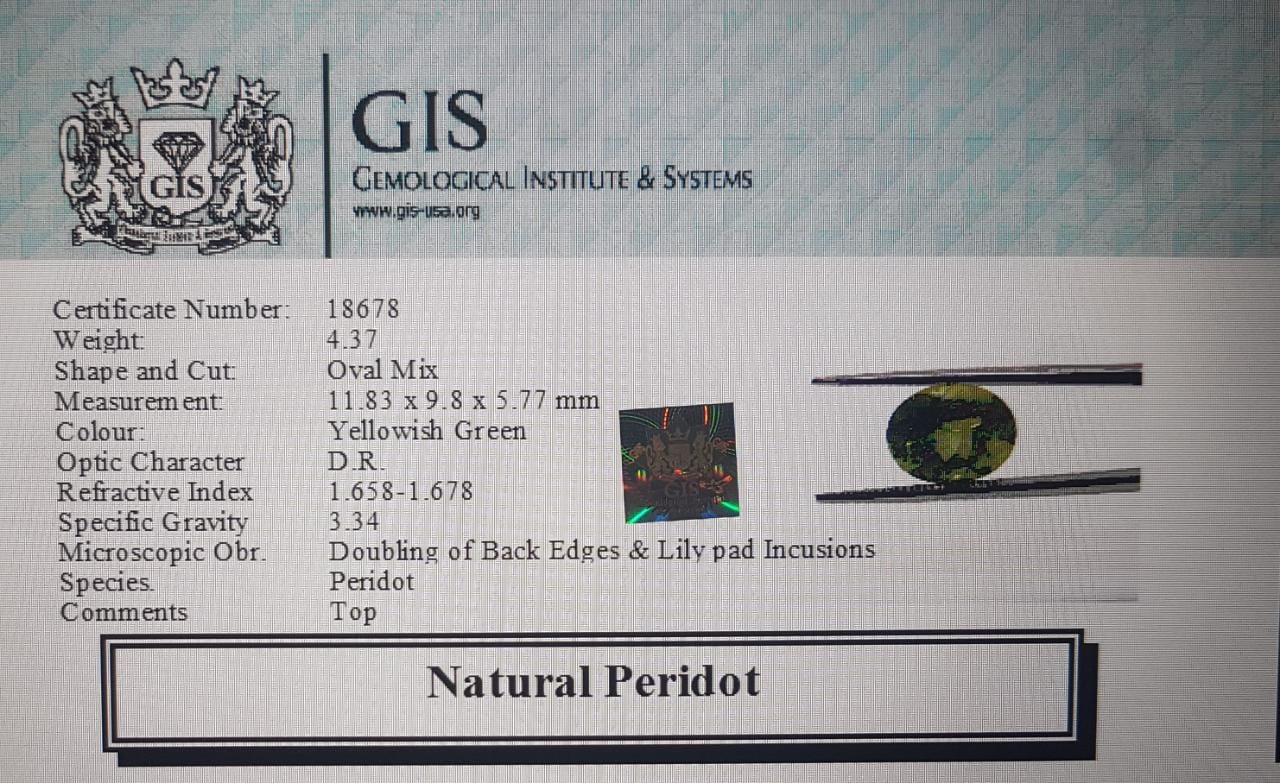 NPD115 4 Peridot 4.37 Ct.