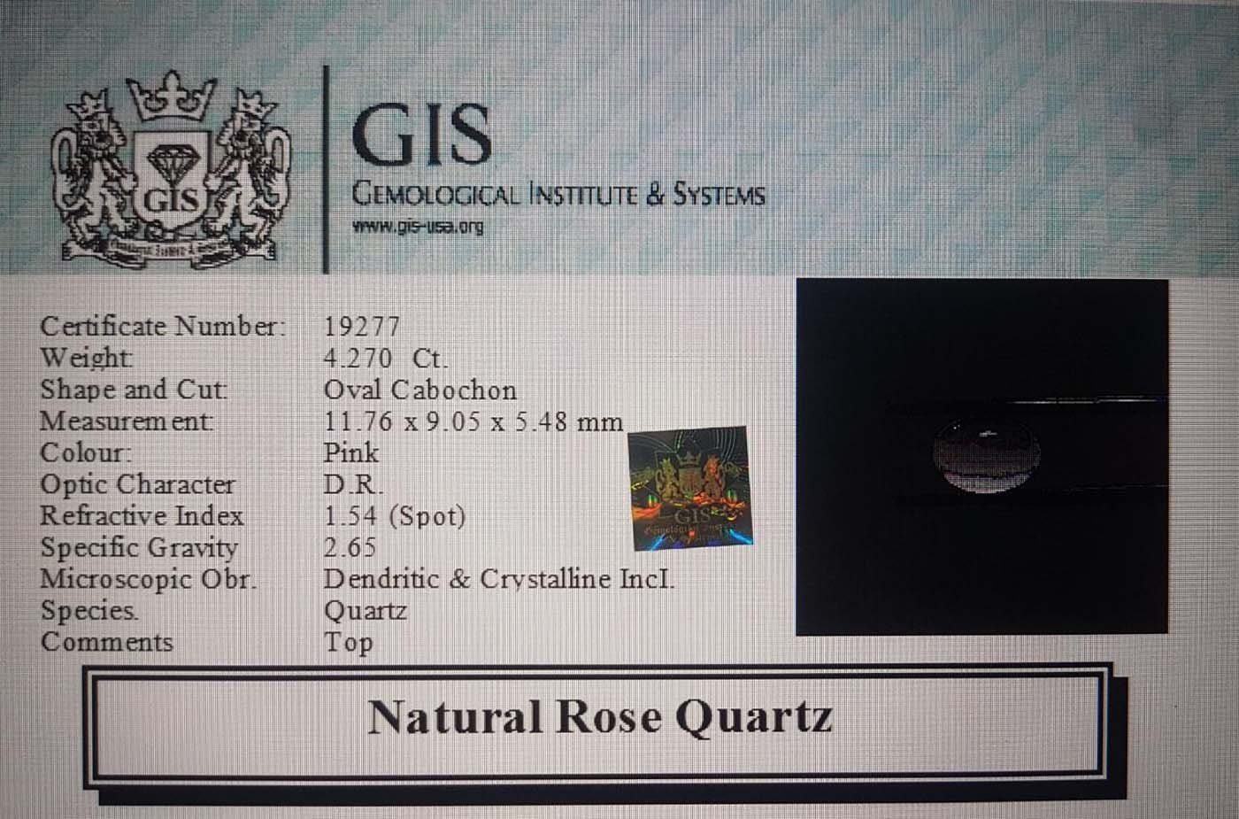 Rose Quartz 4.27 Ct.