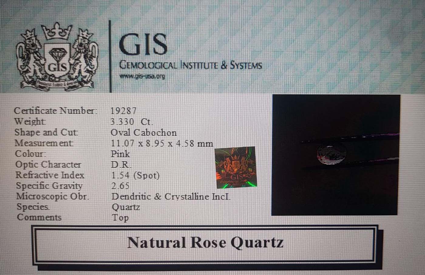 Rose Quartz 3.33 Ct.
