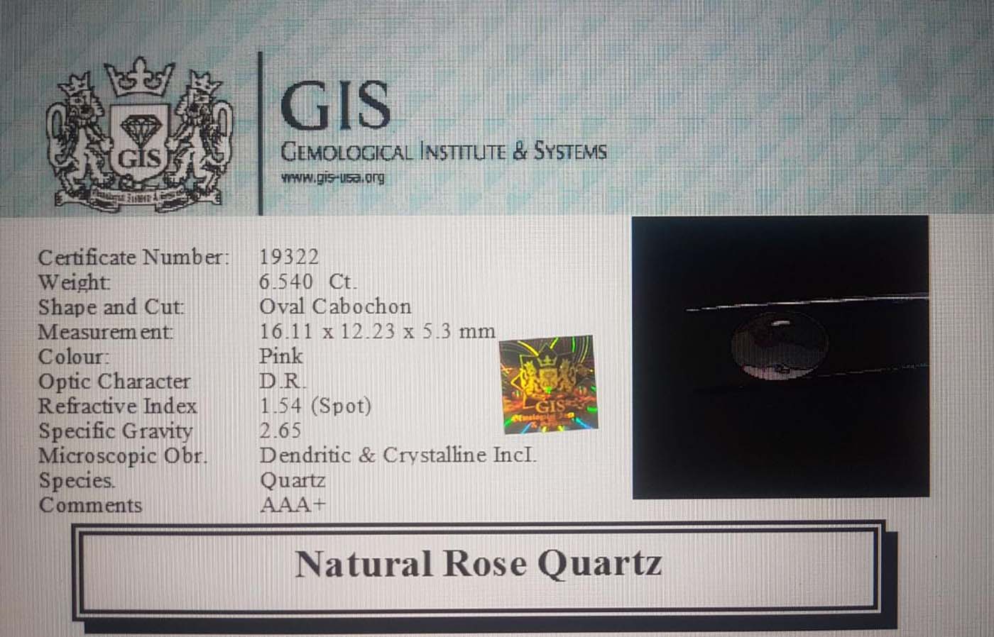 Rose Quartz 6.54 Ct.