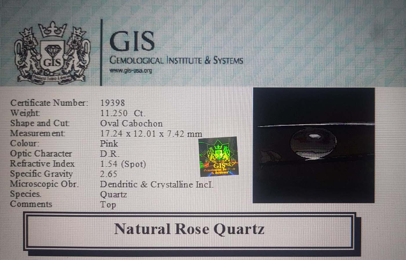Rose Quartz 11.25 Ct.