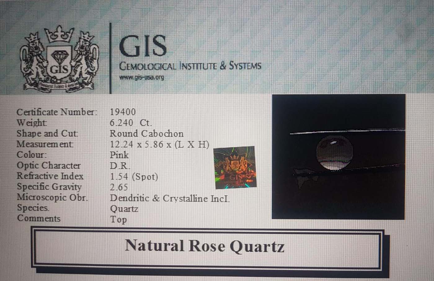 Rose Quartz 6.24 Ct.