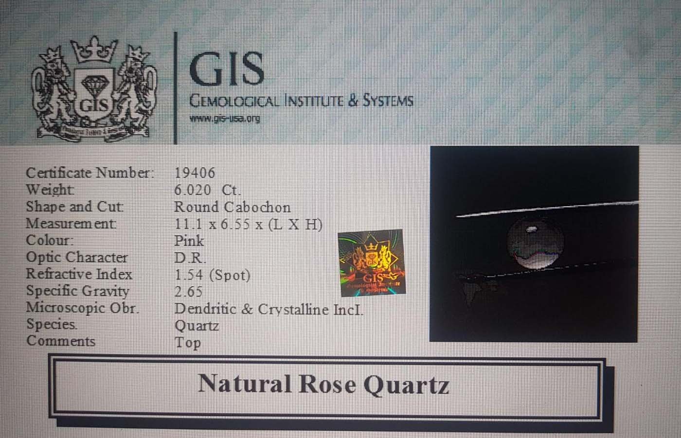 Rose Quartz 6.02 Ct.