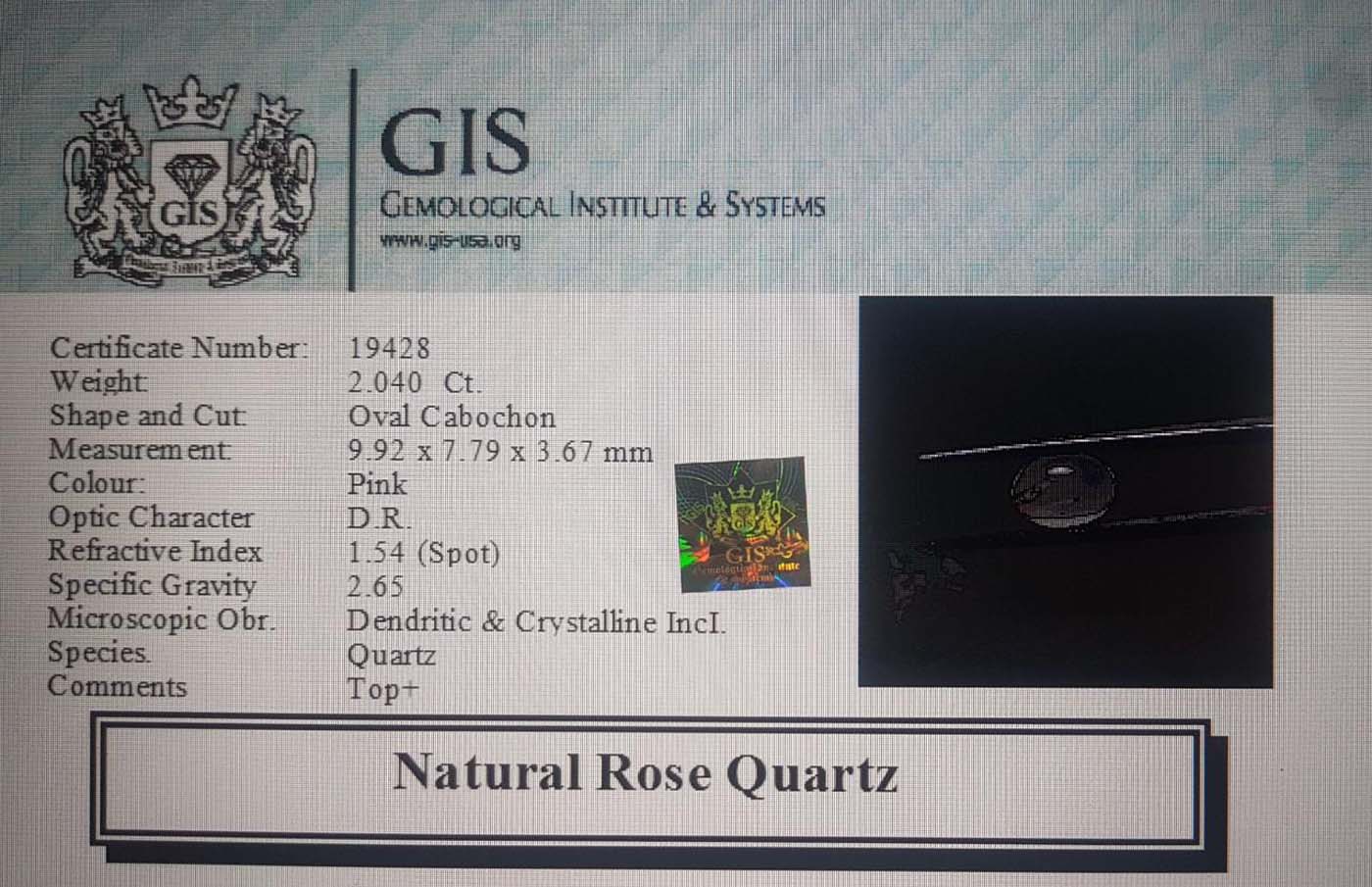 Rose Quartz 2.04 Ct.