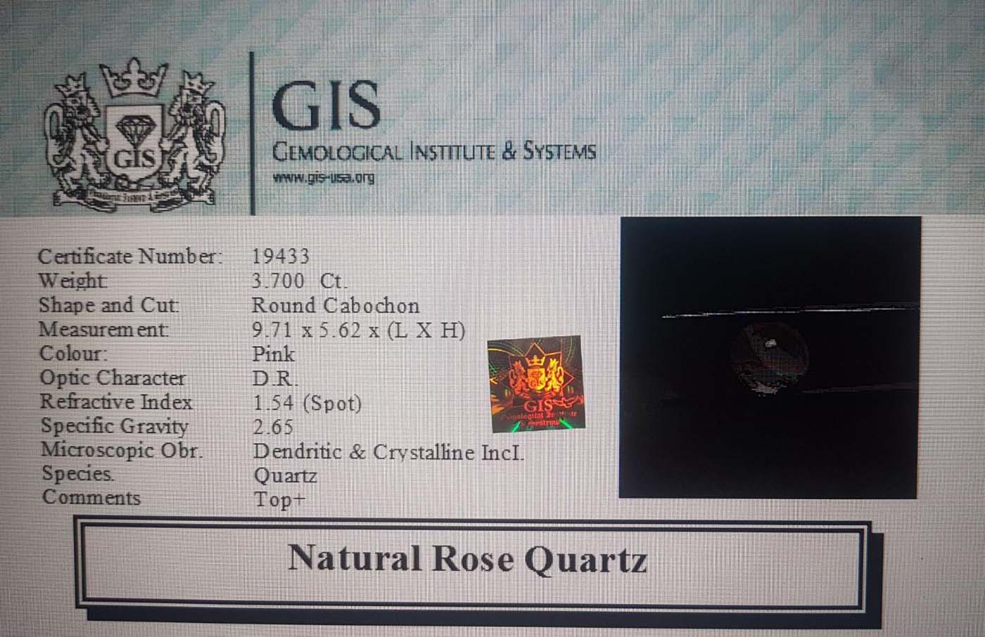 Rose Quartz 3.7 Ct.