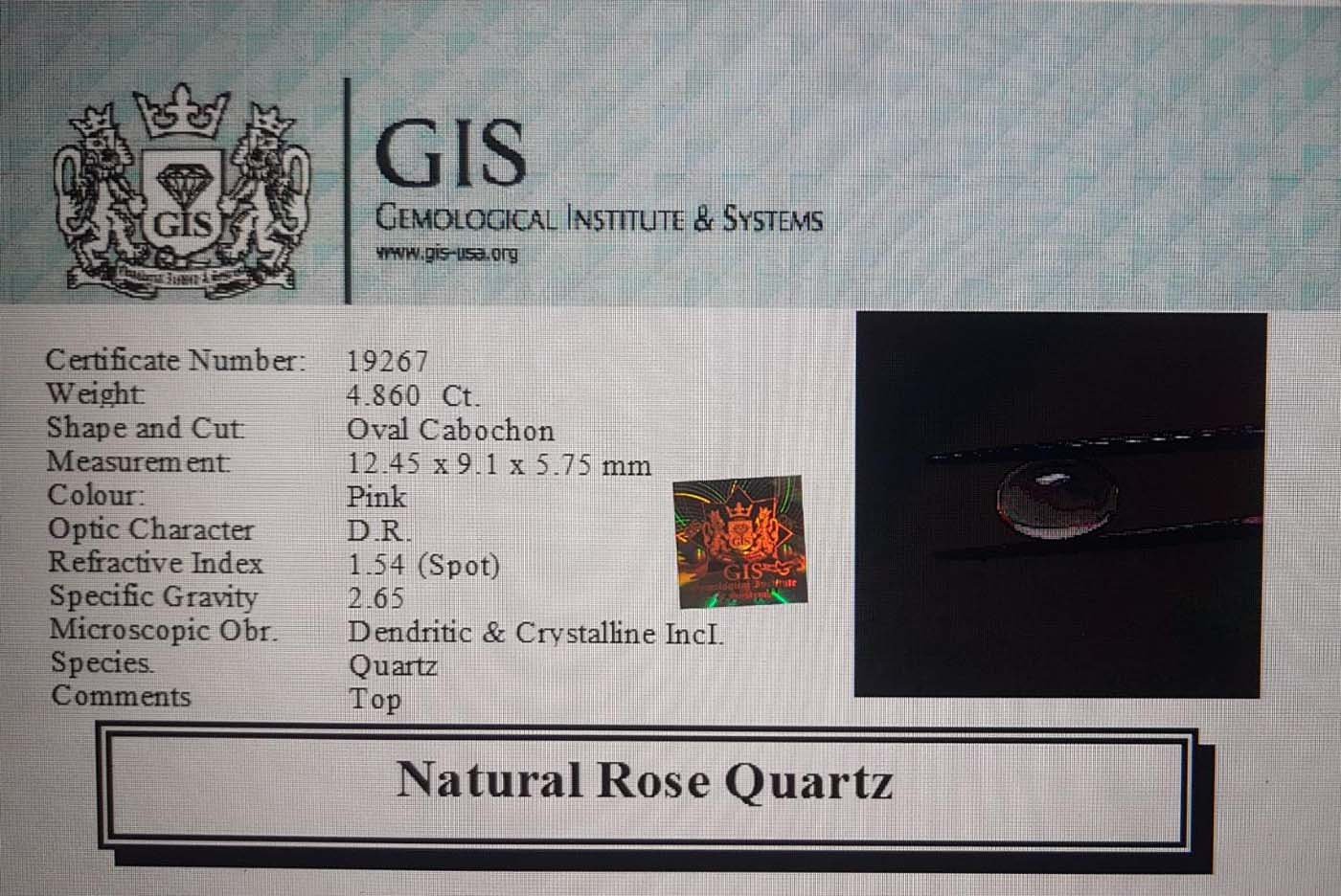Rose Quartz 4.86 Ct.