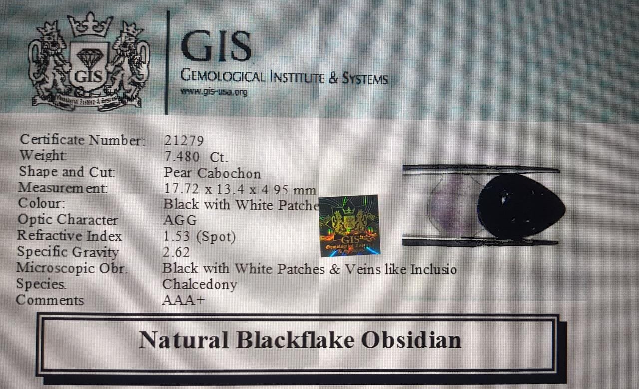 OBS118 4 Obsidian 7.48 Ct.