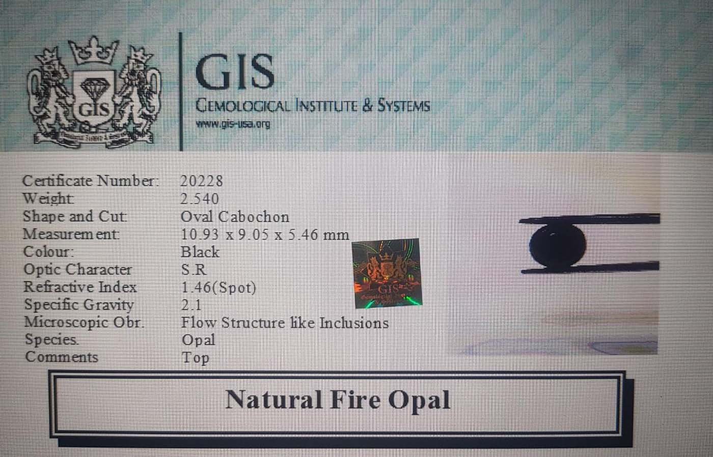 OPL4358 4 Fire Opal 2.54 Ct.