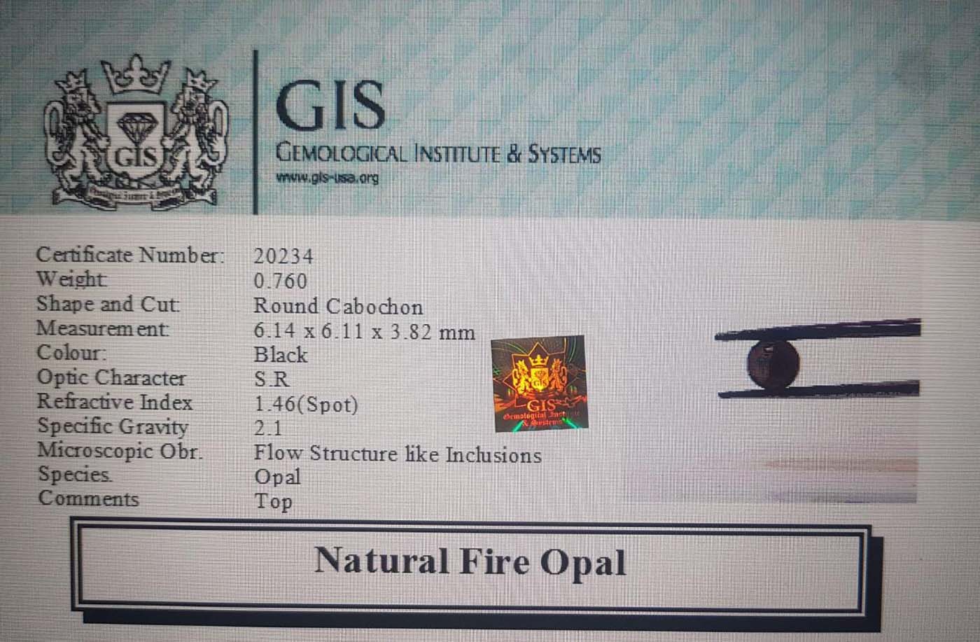 Fire Opal 0.76 Ct.