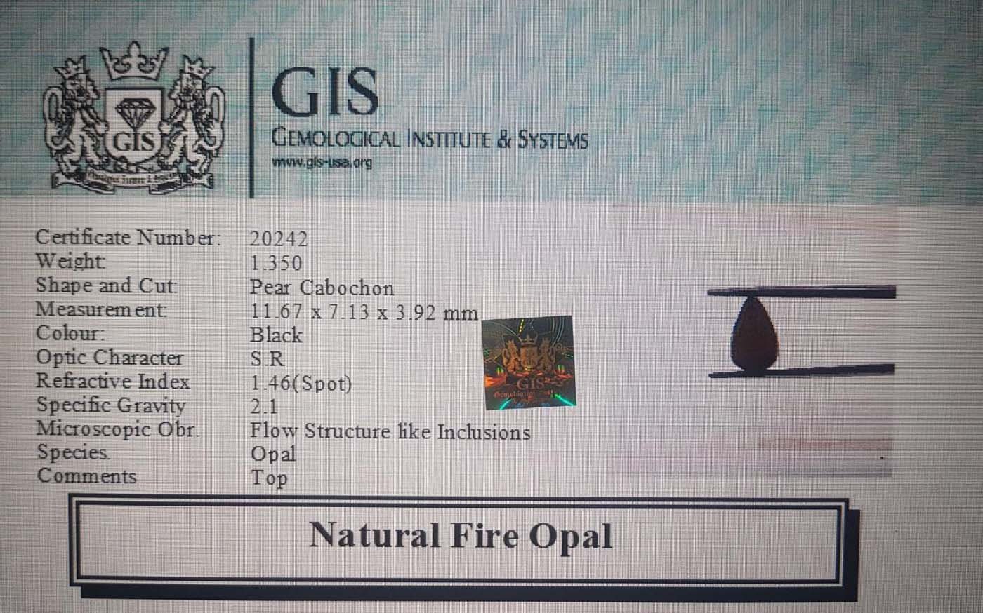 OPL4372 4 Fire Opal 1.35 Ct.