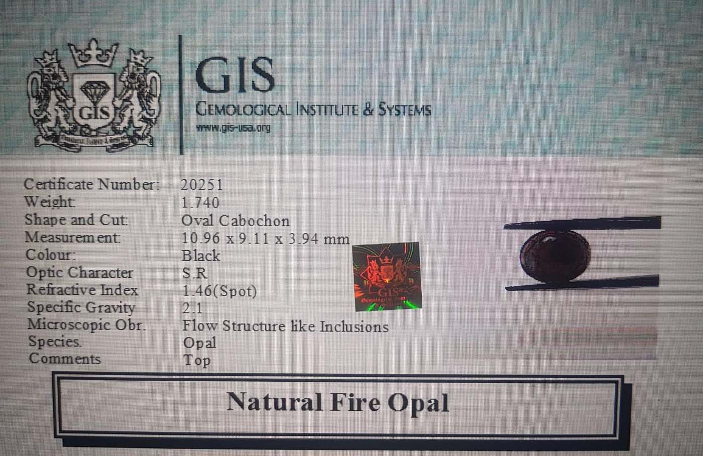 OPL4381 4 Fire Opal 1.74 Ct.