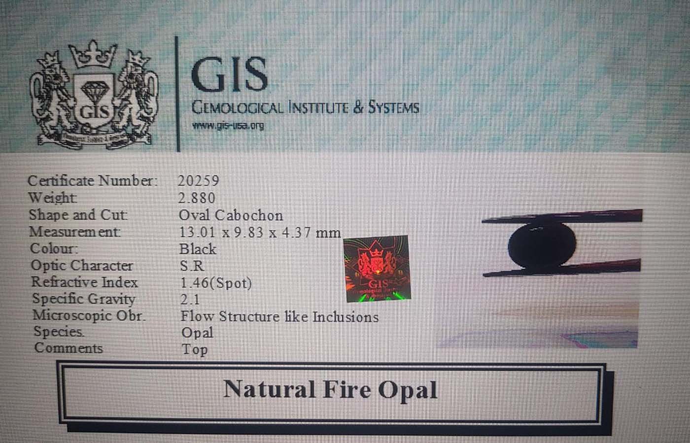 OPL4389 4 Fire Opal 2.88 Ct.