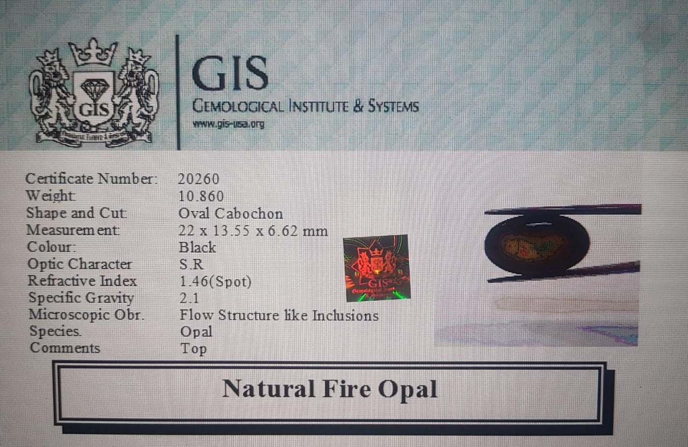 OPL4390 4 Fire Opal 10.86 Ct.