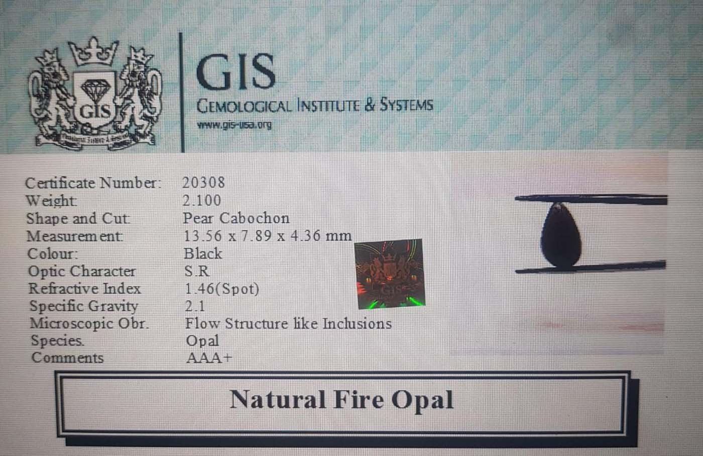 Fire Opal 2.1 Ct.