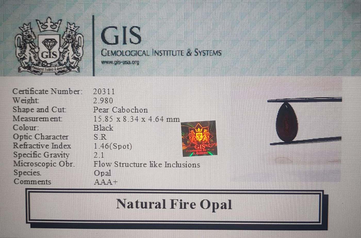 Fire Opal 2.98 Ct.