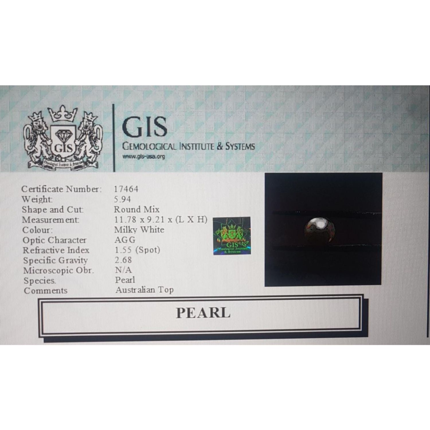 PRL1984 4 PEARL 5.94 Ct.