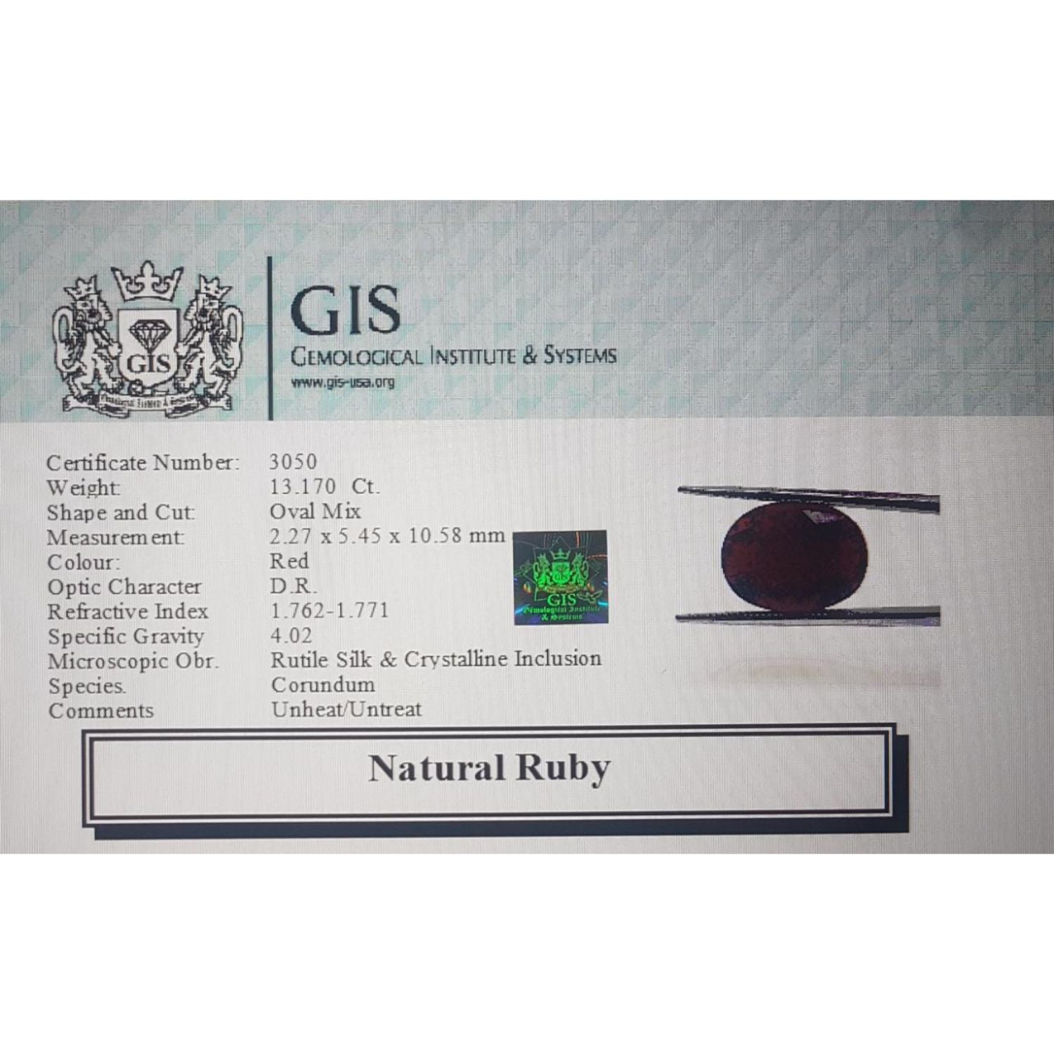 RUB3972 4 Ruby 13.17 Ct.