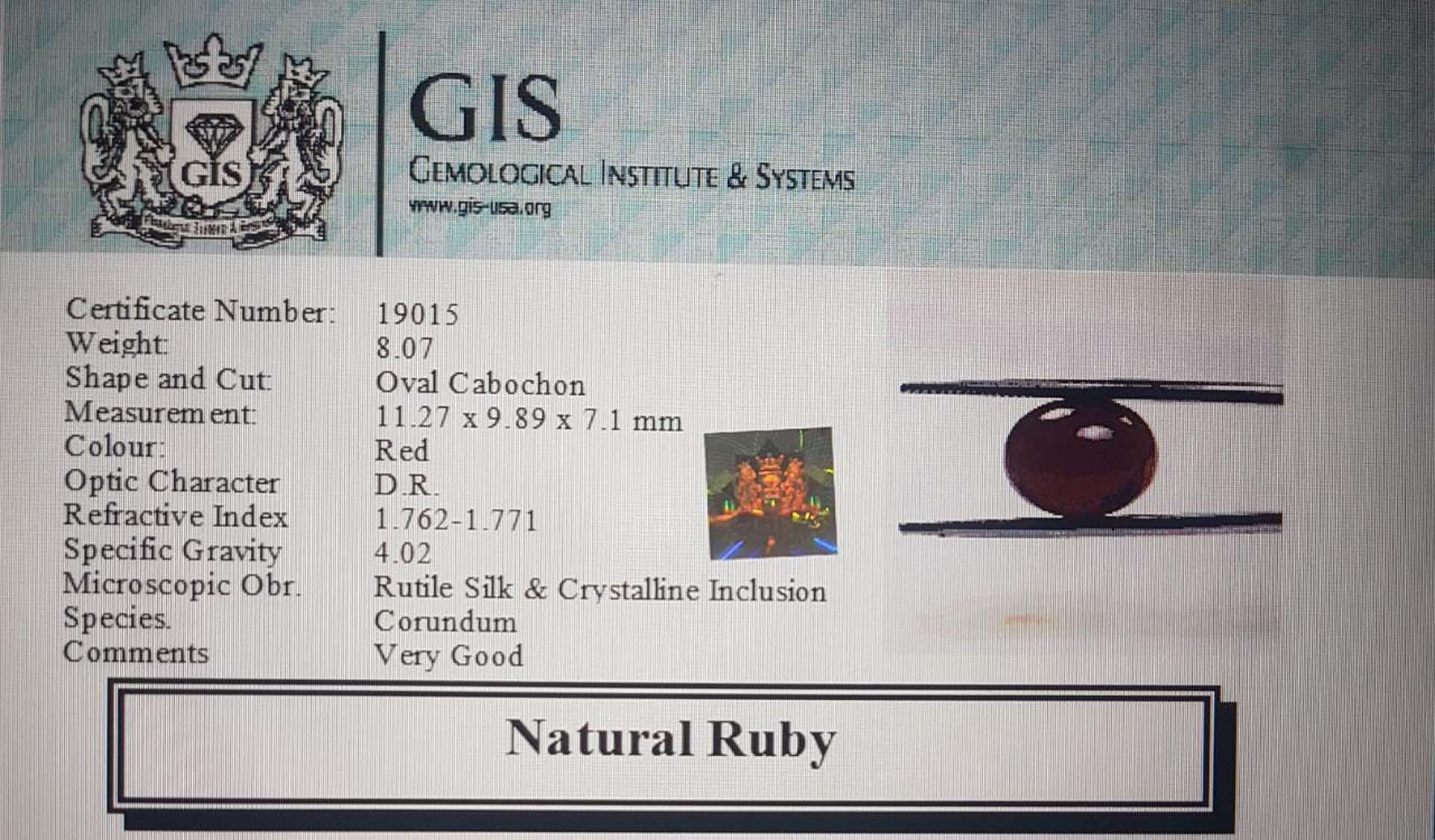 Ruby 8.07 Ct.