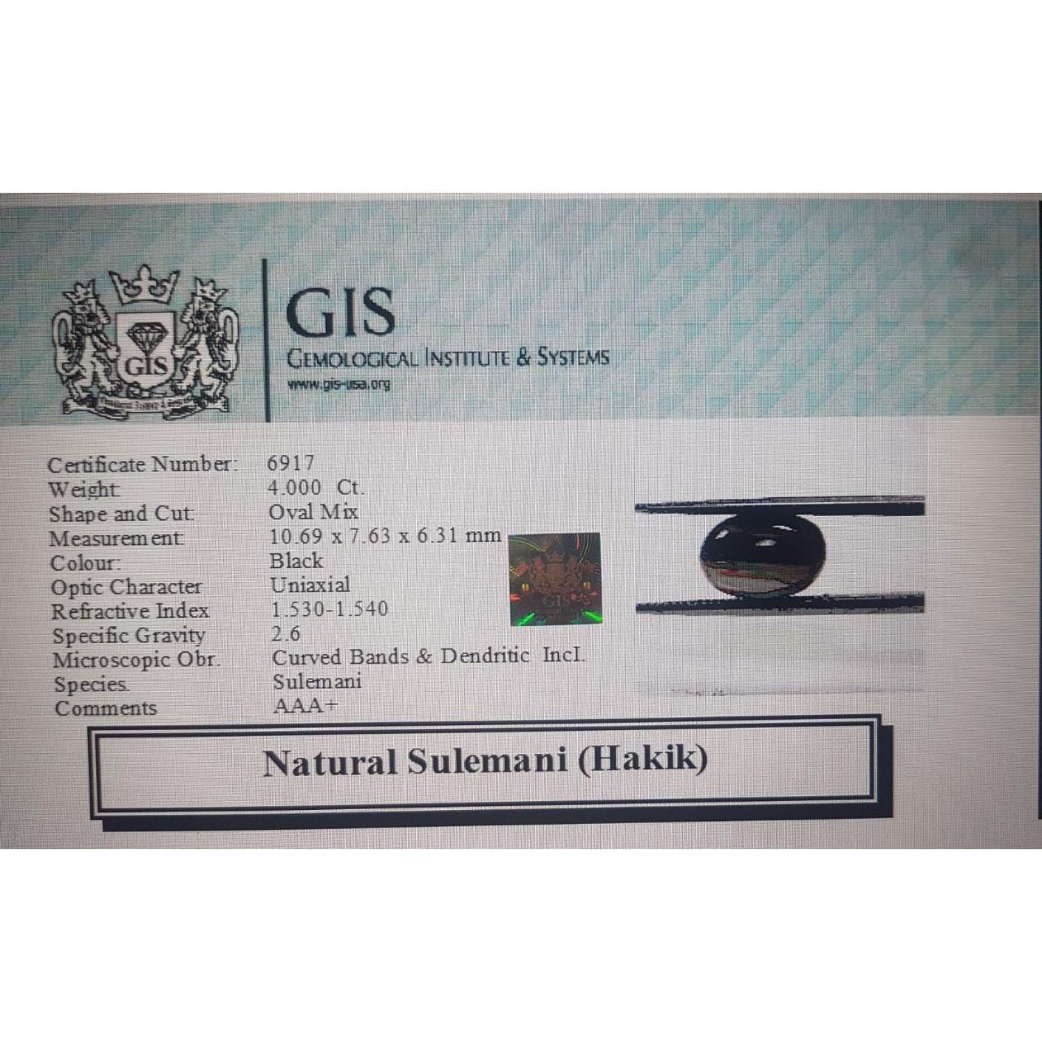 SHQ231 4 Sulemani (Hakik) 4 Ct.