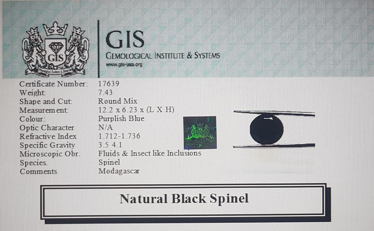 Black Spinel 7.43 Ct.