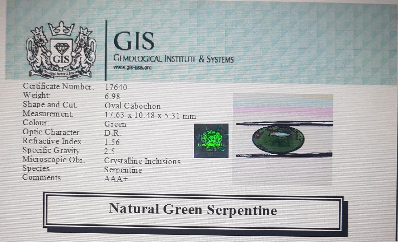 Green Serpentine 6.98 Ct.