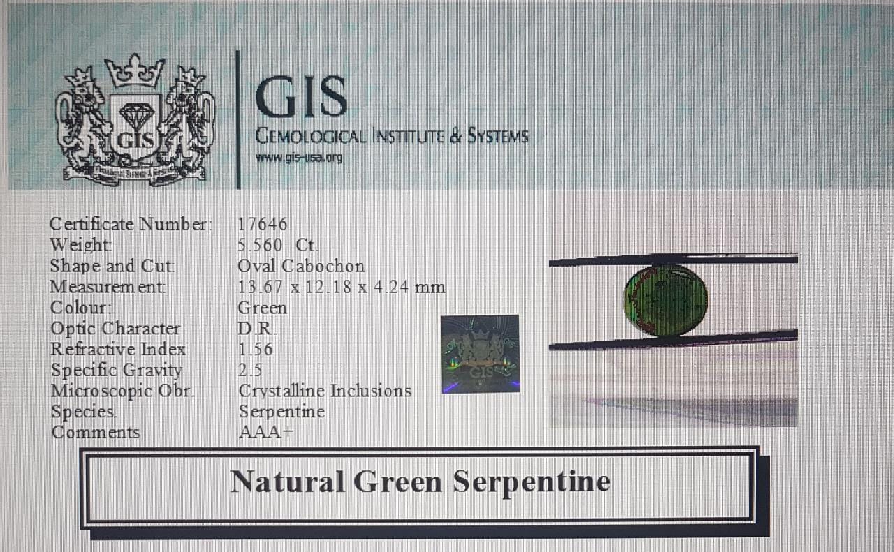 Green Serpentine 5.56 Ct.