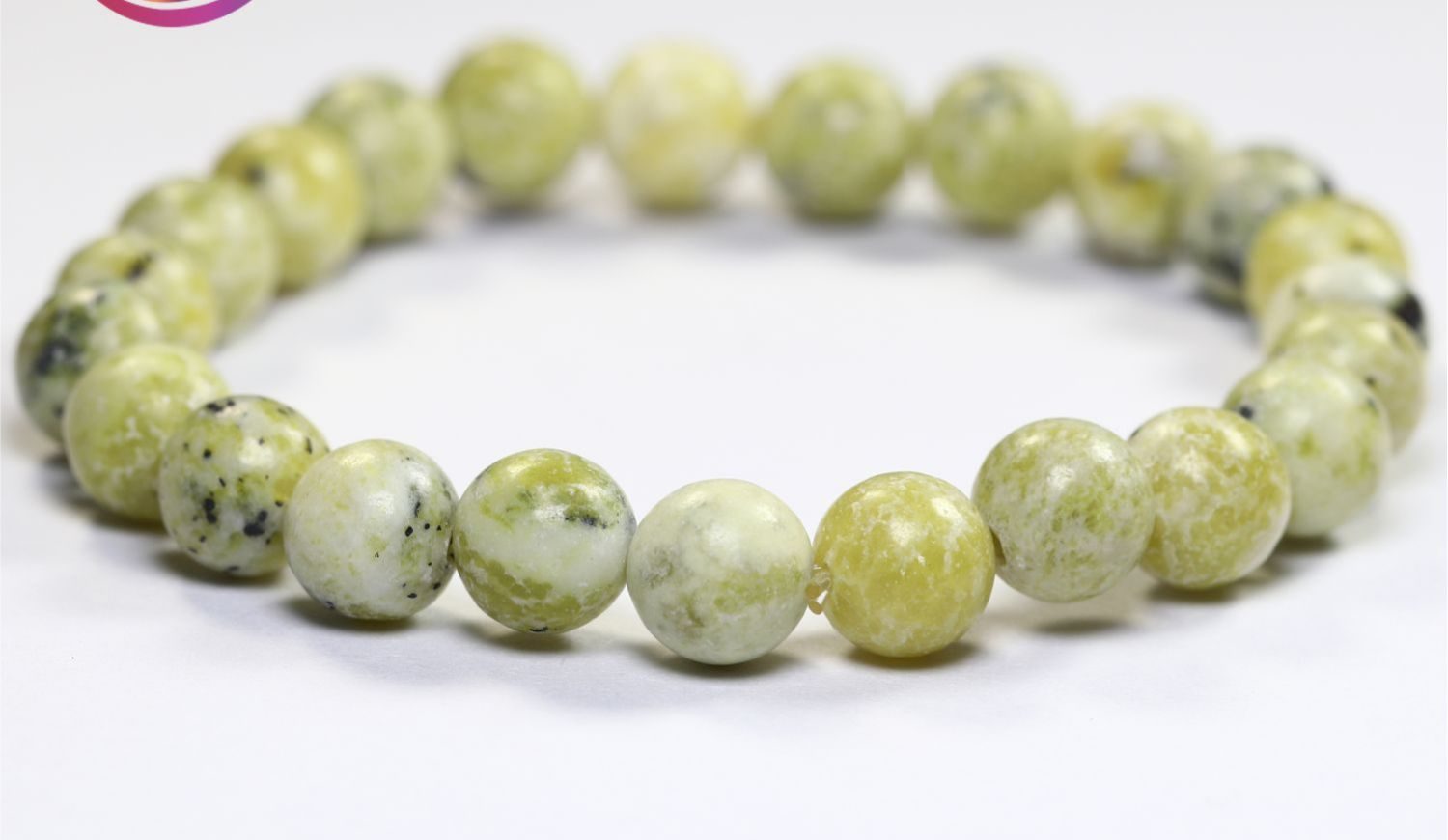 Bracelet En Serpentine Naturelle 10 Mm - OxcmoBijoux - Neuf Avec étiquettes
