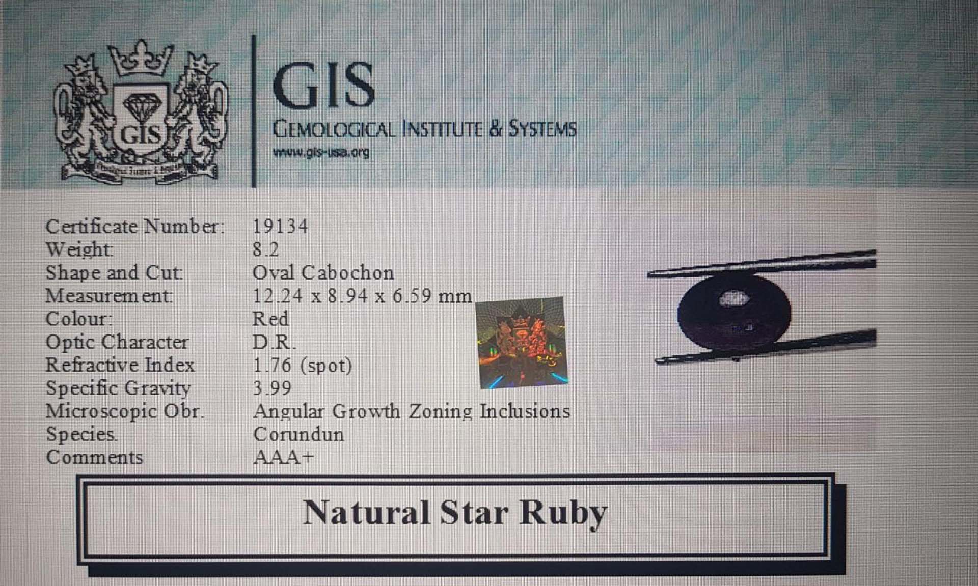 Star Ruby 8.2 Ct.