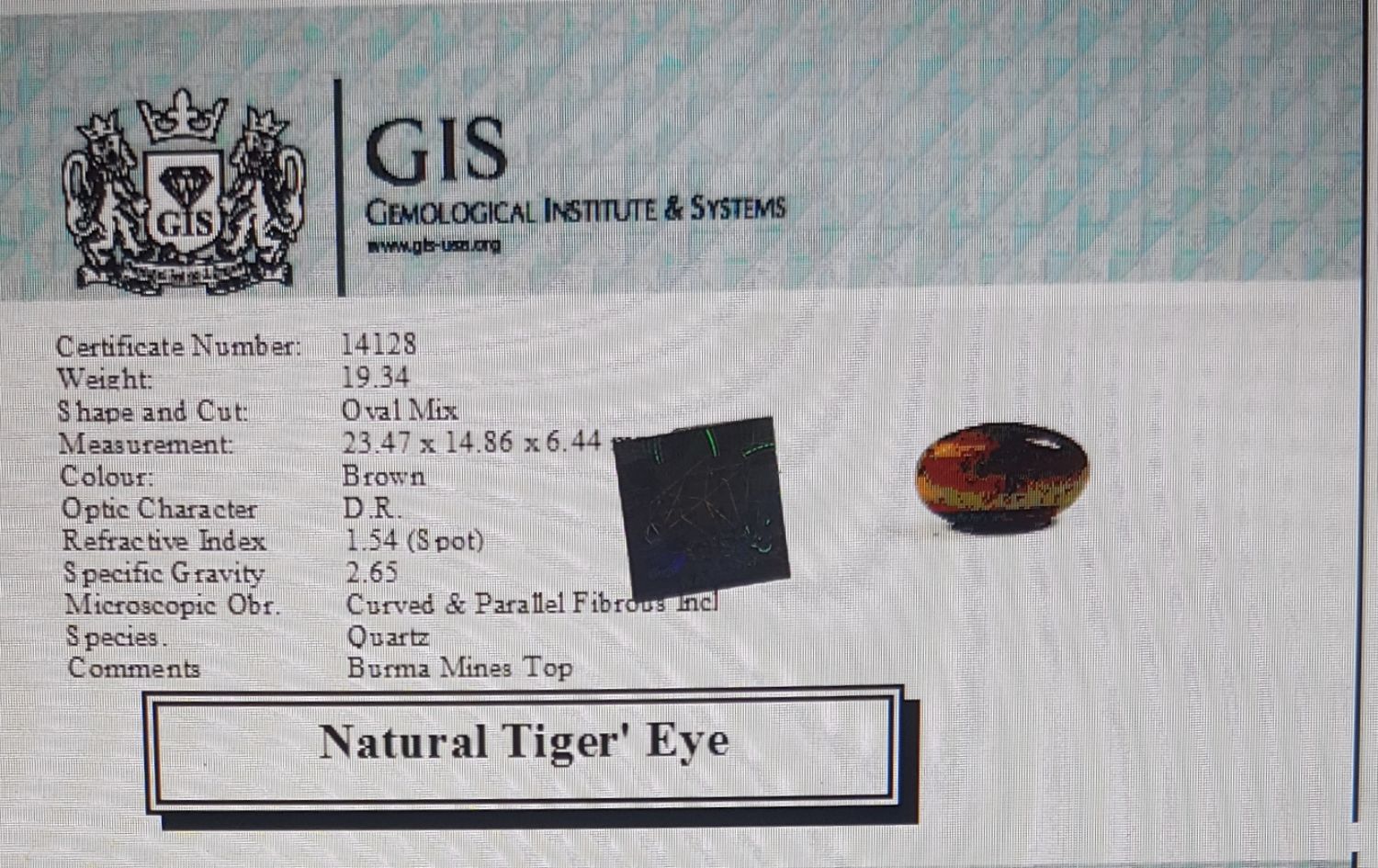 Tiger's Eye 19.34 Ct.