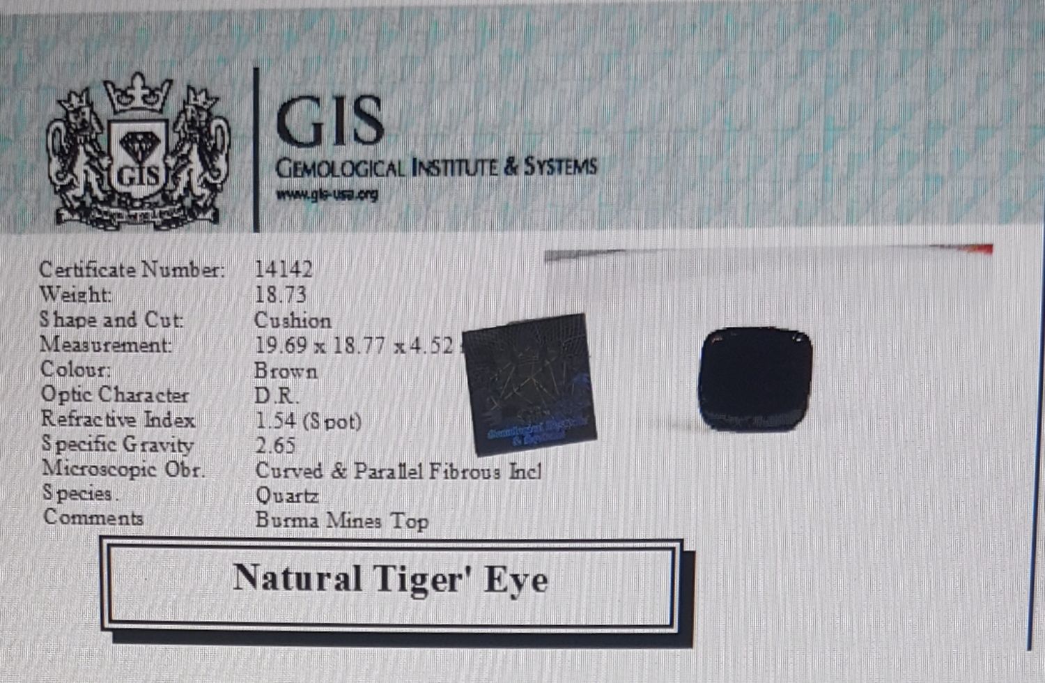 Tiger's Eye 18.73 Ct.