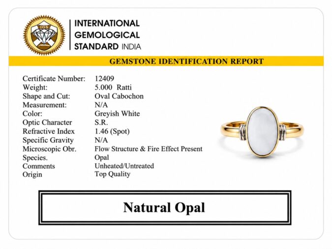 Opal Ring Rs.2090/- (5+ Ratti)