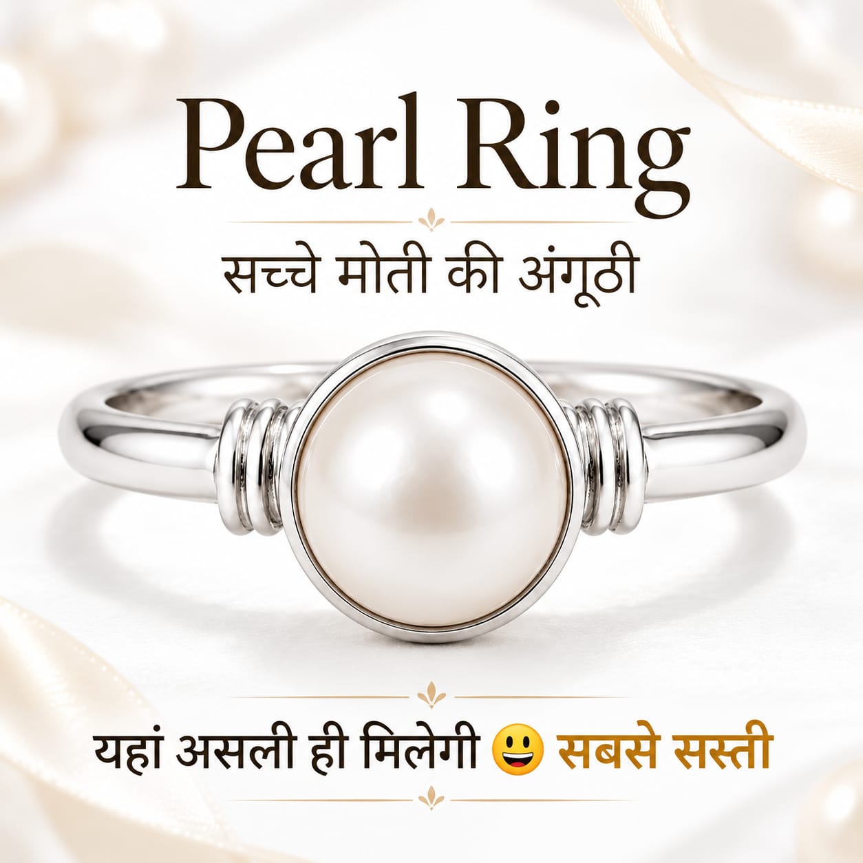 Pearl Ring Rs. 1990/- (Moti 5+ Ratti)