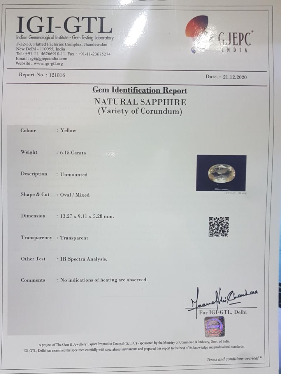 YSP7806 4 Yellow Sapphire 6.15 Ct.