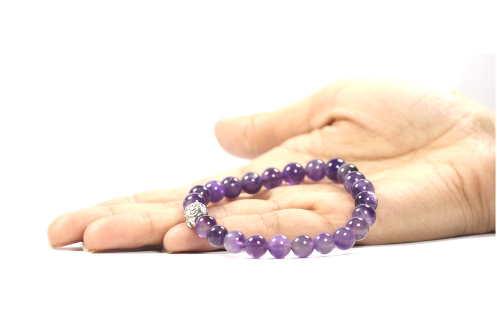 amethyst evil eye elastic bracelet – lil shop of light & love